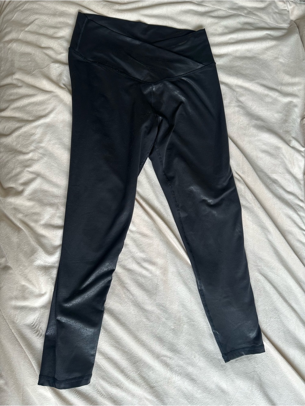 Criss cross faux leather legging aerie